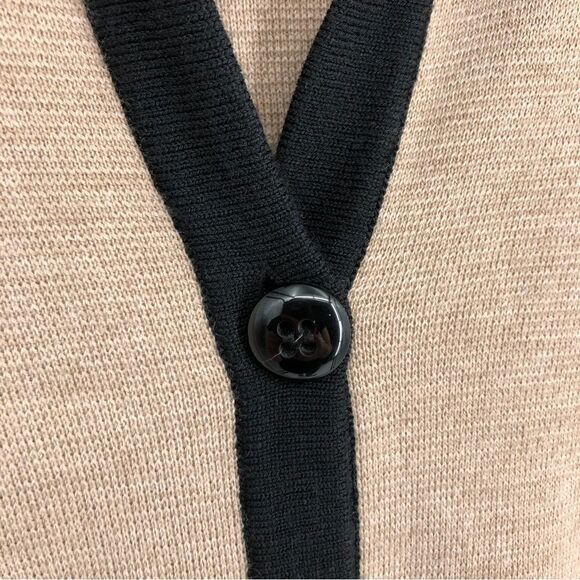 Ann Taylor Tipped Coatigan In Light Tan Melange Womens S Button Front Wool - Picture 6 of 12